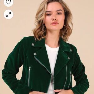 Emerald Green Velvet Women's Jacket